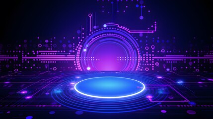 Fototapeta premium purple and blue Abstract technology background circles digital hi-tech technology design background. concept innovation. vector illustration