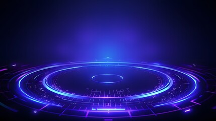 Obraz premium purple and blue Abstract technology background circles digital hi-tech technology design background. concept innovation. vector illustration