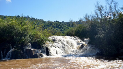 Mocona waterfalls, the largest longitudinal waterfalls in the world,  that range between 5 and 10 m...