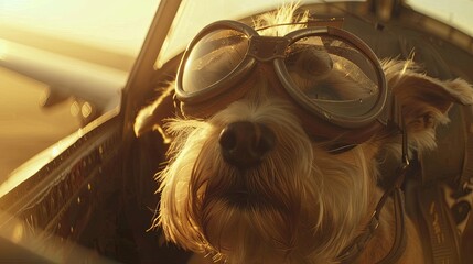 Dog with glasses. Close-up portrait of a dog. Anthopomorphic creature. A fictional character for advertising and marketing. Humorous character for graphic design. - obrazy, fototapety, plakaty