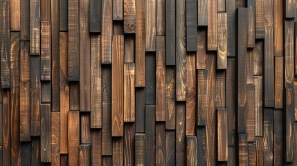 seamless brown wooden acoustic panels wall texture banner long panoramic background - obrazy, fototapety, plakaty