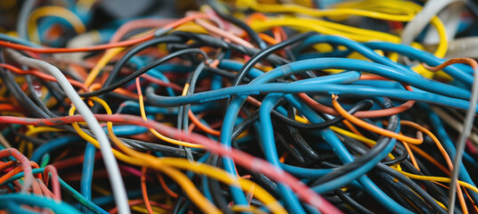 tangled wires in a pile