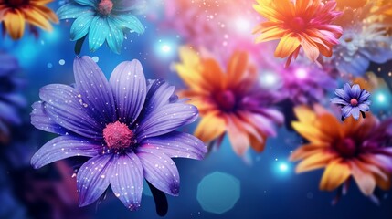 Abstract colorful summer flower background wallpaper design.