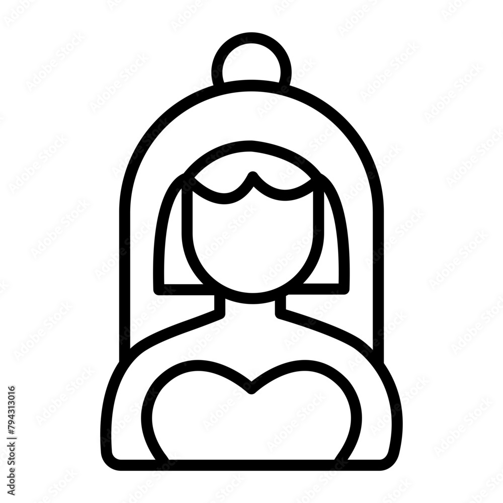 Canvas Prints Bride Vector Line Icon