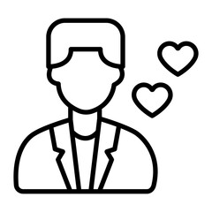 Groom Vector Line Icon