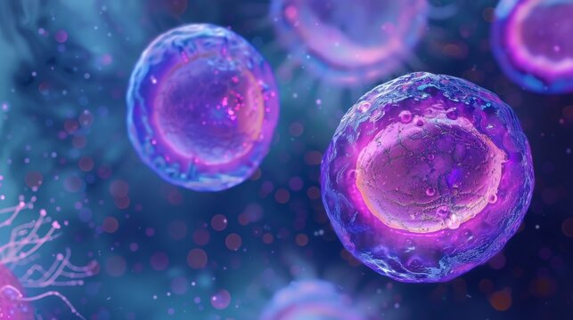 The fifth image depicts the process of mitosis with the protozoans nucleus dividing into two identical daughter nuclei ready to continue