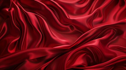 Luxurious Red Silk Texture Reflective Highlights