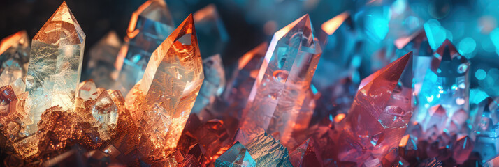 Background with abstract crystals and minerals