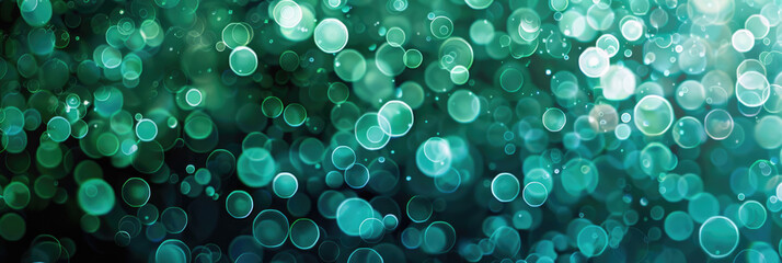 Background with abstract dark green and light blue spots - Powered by Adobe