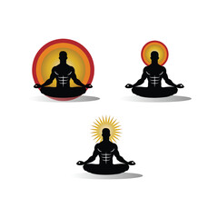 three yoga icons