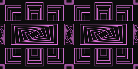 Abstract outlines of squares, horizontal, modern, stylish pattern	

