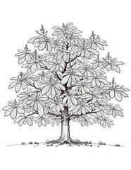 Chestnut Tree Art Coloring Page