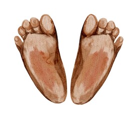 Baby Feet. Baby Feet. Little feet, postcard, illustration. Hand drawn illustration for cards, posters, stickers