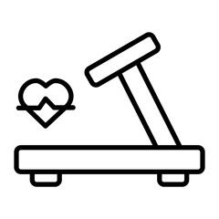 Treadmill Vector Line Icon
