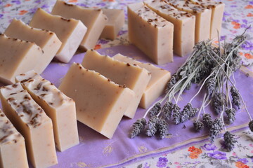 Lavender soap bar artisan handmade natural ecological wedding favor, purple color decoration,...