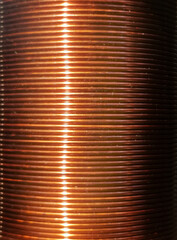 Kupferspule Elektrotechnik - Kupfer Hintergrund mit aufgewickelten Leitungen - Muster und Textur...