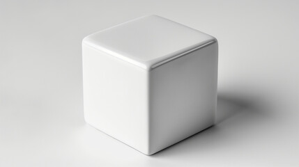 A white square object is on a white background