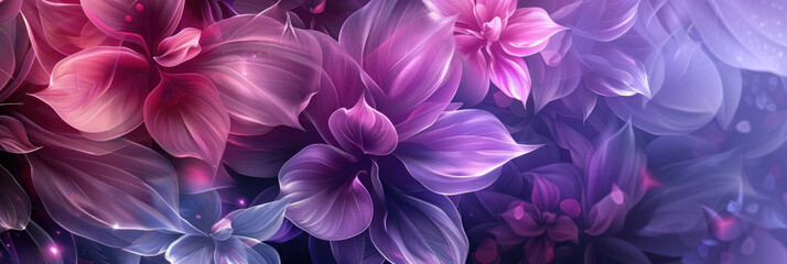 Background with abstract purple and pink abstract flowers