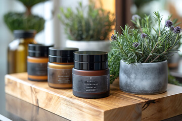 Luxury perfume scent bottles set at presentation events, bespoke perfumery, and beauty product sale, generative ai