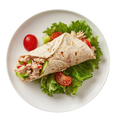 Delicious Tuna Salad Wrap Isolated on a Transparent Background