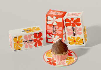 Pastry Boxes Packaging Mockup 