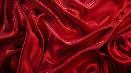 Luxurious Red Silk Texture Reflective Highlights