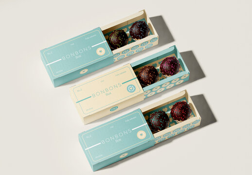 Take Away Boxes with Bombons Mockup