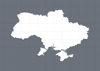 Vector map Ukraine template Europe outline country