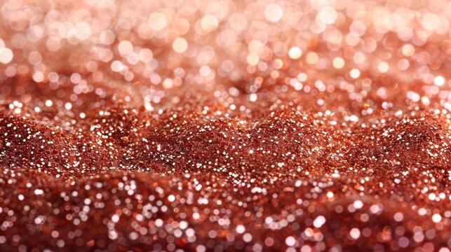   A red glitter background with a dense cluster of tiny white and pink dots scattered at its peak
