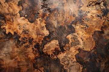 Exotic Burl Strip Wallpaper. Abstract Design with Aged Hardwood Texture. Background for Decor - obrazy, fototapety, plakaty