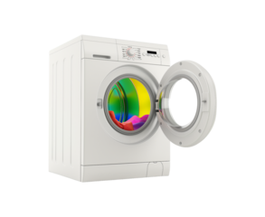 washing machine isolated on transparent background, cut out