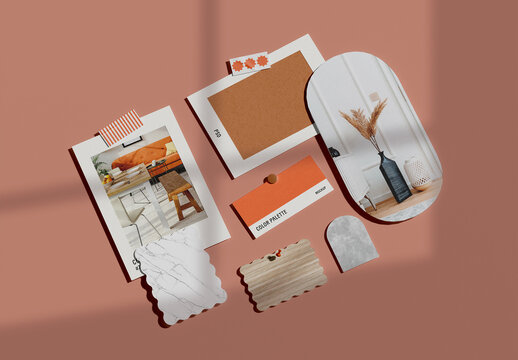 Moodboard with Color Palette Test Mockup