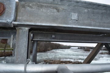 Fototapeta na wymiar river steel bridge
