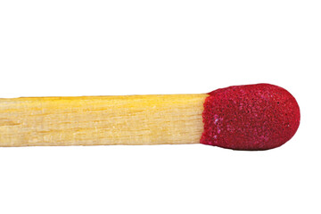Isolated single match with a transparent background. 