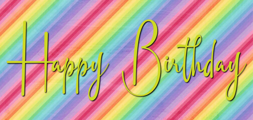 Happy Birthday - multicolor  wallpaper - Word - writen - Lettering for banner, header, flyer, card, poster, gift, cricut, sublimazion, scrapbooking, tag, green / Yellow  color

