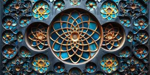 Detail of the window of the mosque in Turkey.