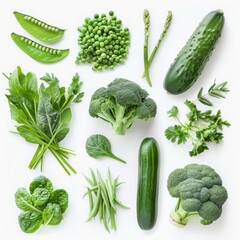 set of vegetables isolated on white
