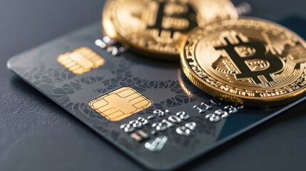 Bitcoin cards and cryptocurrency transactions. Banner
