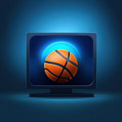 Basketball tv symbol logo template illustration