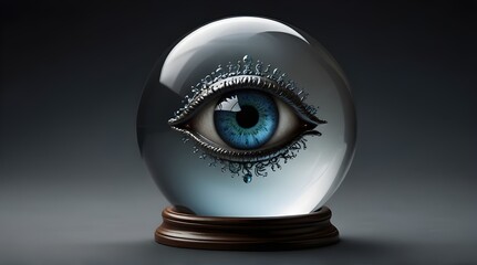 Crystal Ball With All seeing eye Isolated  .Generative AI