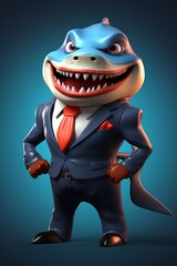 Business Shark Cartoon Character