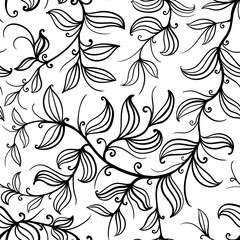 black and white floral pattern