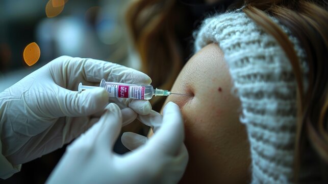 The Healing Touch: Woman Receiving Injection From Doctor