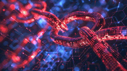 Blockchain technology background. Cryptocurrency fintech block chain network