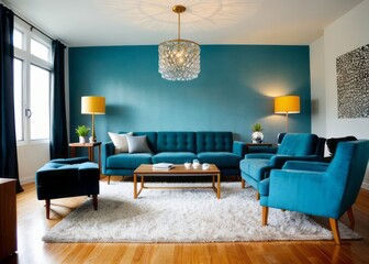 modern stylish and minimalist living room 3d interior design decor  