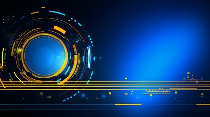 Obraz premium yellow and blue Abstract technology background circles digital hi-tech technology design background. concept innovation. vector illustration
