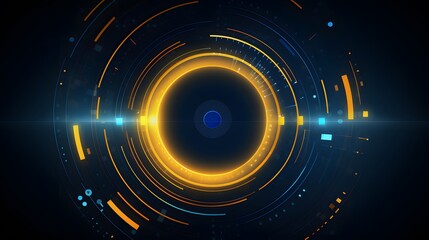 yellow and blue Abstract technology background circles digital hi-tech technology design background. concept innovation. vector illustration