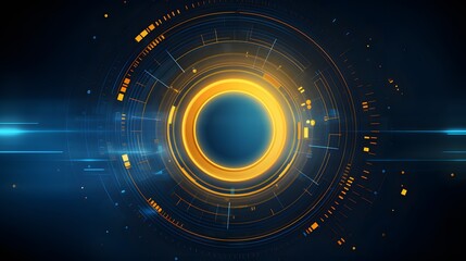 yellow and blue Abstract technology background circles digital hi-tech technology design...