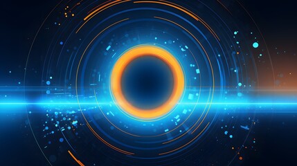 yellow and blue Abstract technology background circles digital hi-tech technology design background. concept innovation. vector illustration