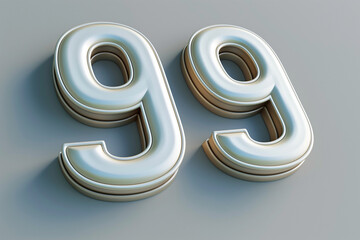 Number 99 in 3d style